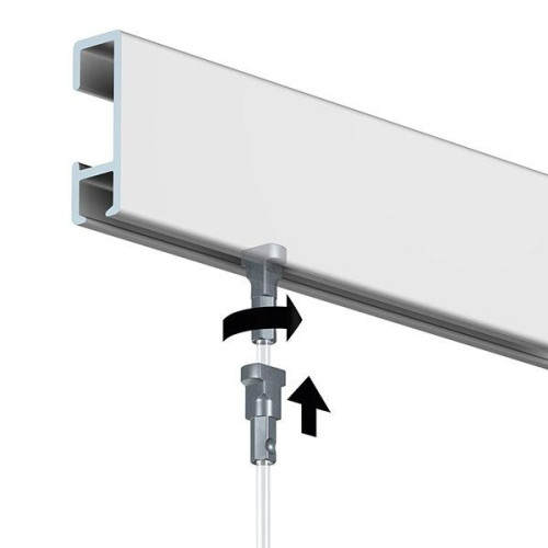 Kit TWISTER cable de acero ClickRail plata 200 cm
