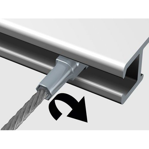 Kit TWISTER cable de acero ClickRail plata 200 cm