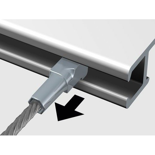 Kit TWISTER cable de acero ClickRail plata 200 cm